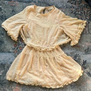 Light yellow Ruffled openback Dress Princess Polly